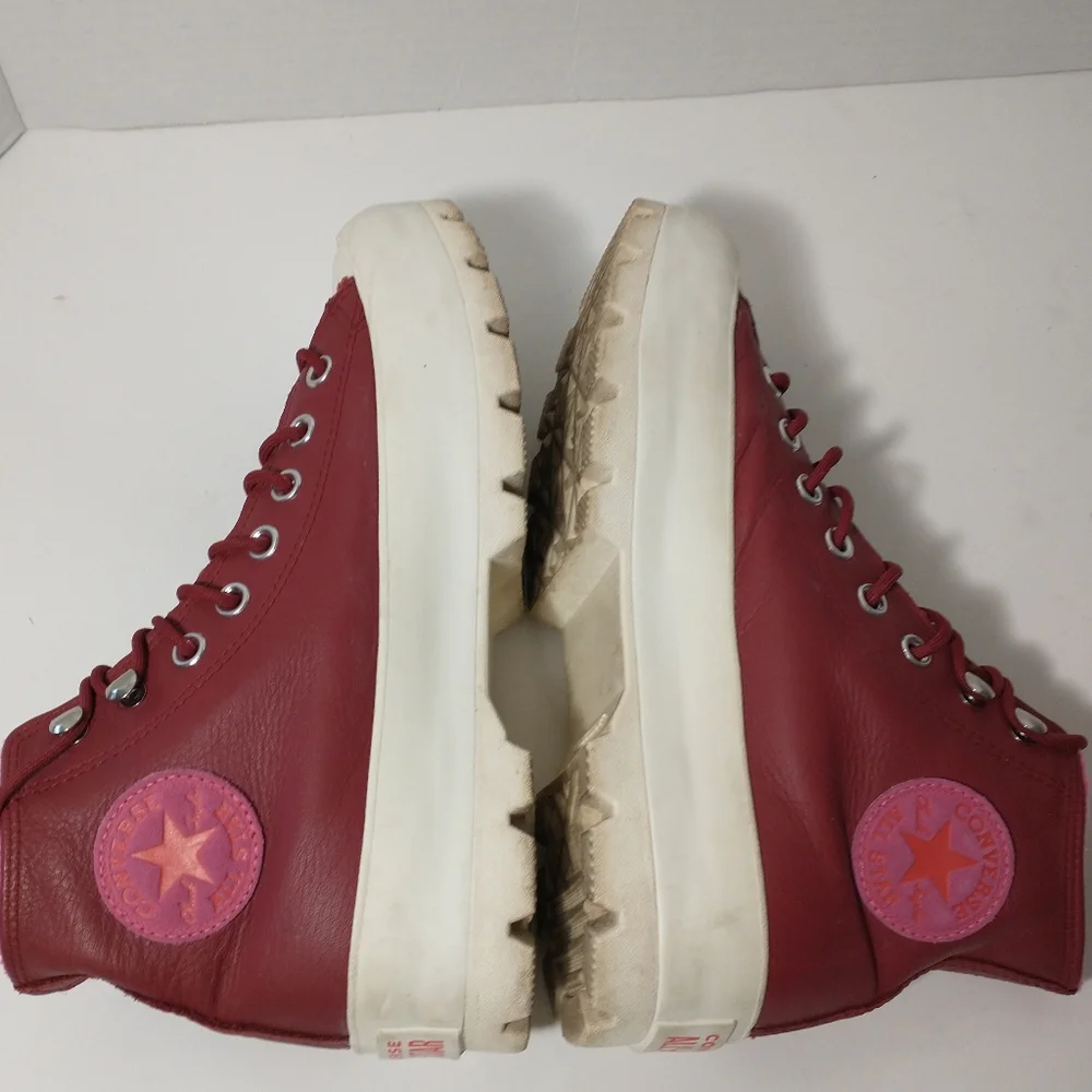Chuck Taylor Gore-Tex High Top, Platform,‎ Lug Sneakers, Red And Pink, Size 8.5 - Picture 6 of 12